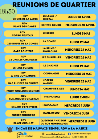 Réunions de quartier